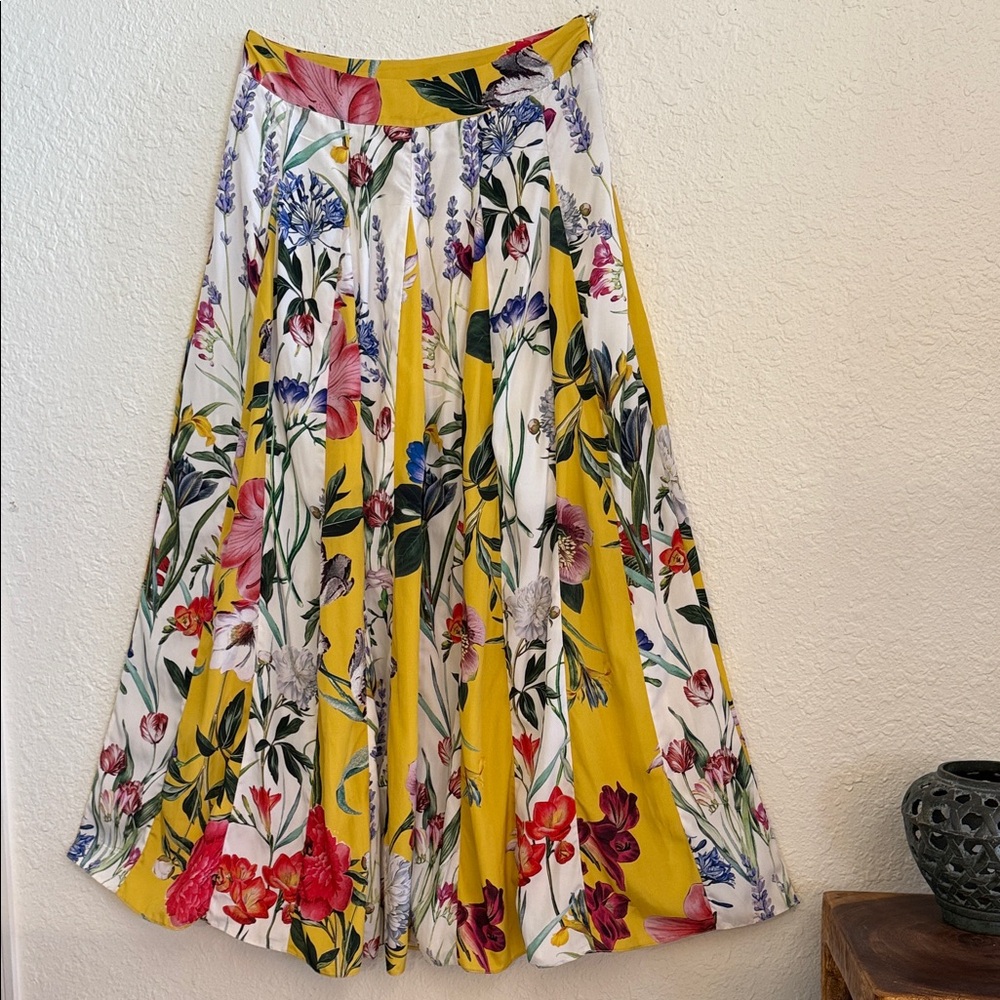 Rococo Sand Multicolor Floral A-Line Skirt